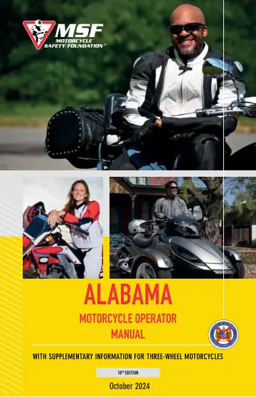 Cover of Alabama Motorcycle Operator Manual with Supplementary Information for Three-Wheel Motorcycles