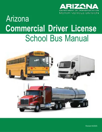 Cover of Arizona Commercial Driver License School Bus Manual