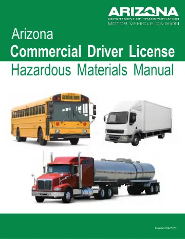Cover of Arizona Commercial Driver License Hazardous Materials Manual