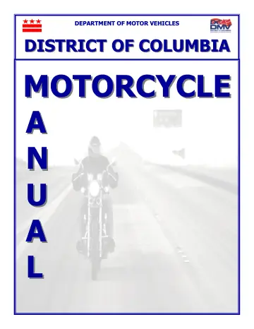 Cover of District of Columbia Motorcycle Operator Manual