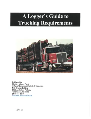 Cover of A Logger's Guide to Trucking Requirements