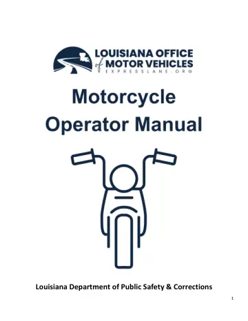 Cover of Motorcycle Operator Manual