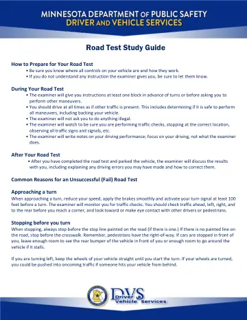 Cover of Road Test Study Guide