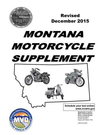 Cover of Montana Motorcycle Supplement (MSF Motorcycle Operator Manual)