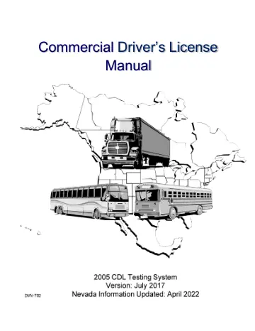Cover of Commercial Driver's License Manual (DMV 702)
