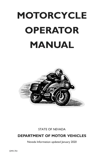 Cover of Motorcycle Operator Manual, State of Nevada Department of Motor Vehicles (DMV-701)
