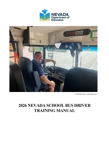 Cover of 2026 Nevada School Bus Driver Training Manual