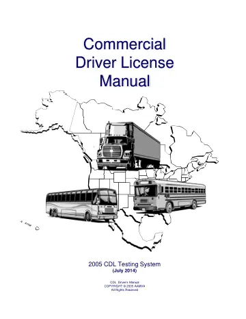 Cover of Commercial Driver License Manual, 2005 CDL Testing System