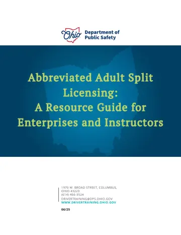 Cover of Abbreviated Adult Split Licensing: A Resource Guide for Enterprises and Instructors