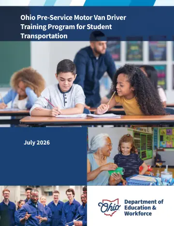 Cover of Ohio Pre-Service Motor Van Driver Training Program for Student Transportation (Pre-Service Transportation Manual)