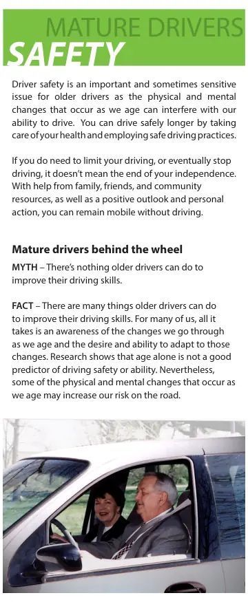 Cover of Mature Drivers Safety (fact sheet, HSY 0074)