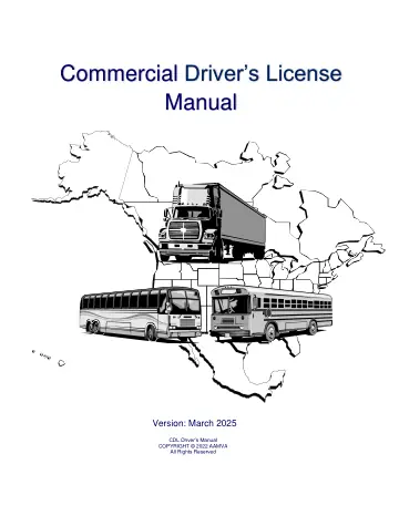 Cover of Commercial Driver's License Manual (CDL Driver's Manual), Version: March 2025