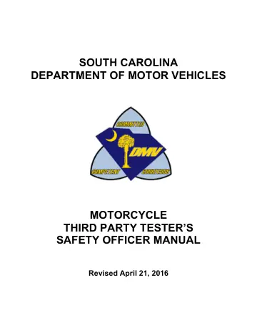 Cover of Motorcycle Third Party Tester's Safety Officer Manual