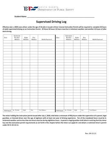 Cover of Supervised Driving Log