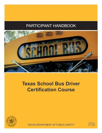 Cover of Texas School Bus Driver Certification Course: Participant Handbook