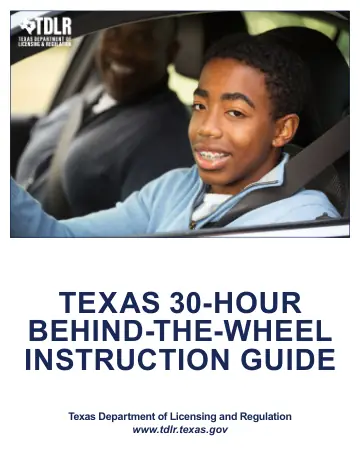 Cover of Texas 30-Hour Behind-the-Wheel Instruction Guide