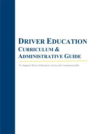 Cover of Driver Education Curriculum & Administrative Guide