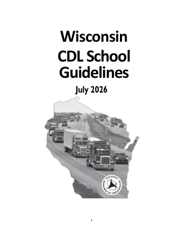 Cover of Wisconsin CDL School Guidelines